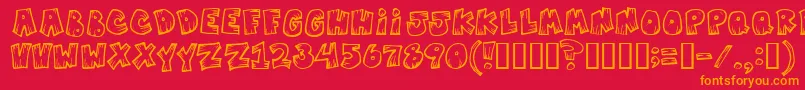 Mistervampire Font – Orange Fonts on Red Background