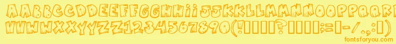 Mistervampire Font – Orange Fonts on Yellow Background