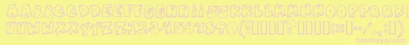 Mistervampire-fontti – vaaleanpunaiset fontit keltaisella taustalla