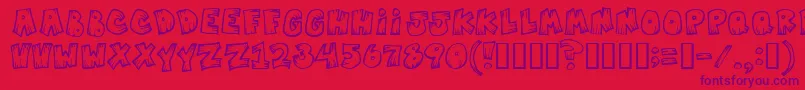 Mistervampire Font – Purple Fonts on Red Background