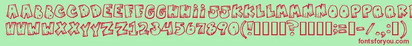 Mistervampire Font – Red Fonts on Green Background