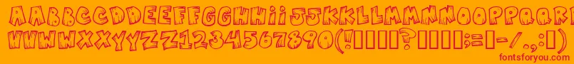 Mistervampire Font – Red Fonts on Orange Background