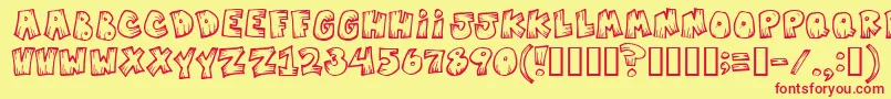 Mistervampire Font – Red Fonts on Yellow Background