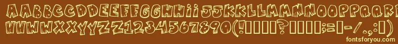 Mistervampire-fontti – keltaiset fontit ruskealla taustalla