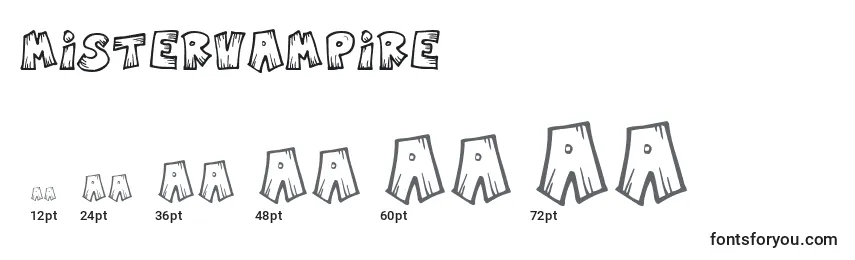 Размеры шрифта Mistervampire