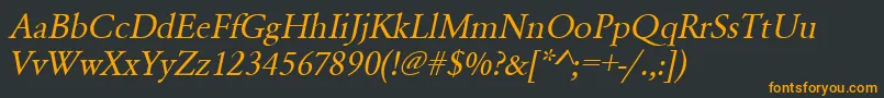UrwgaramondtOblique Font – Orange Fonts on Black Background