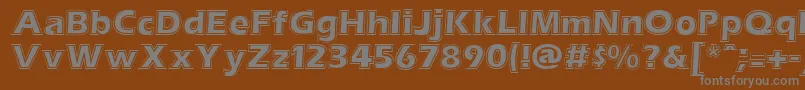 TalithaRegular-fontti – harmaat kirjasimet ruskealla taustalla