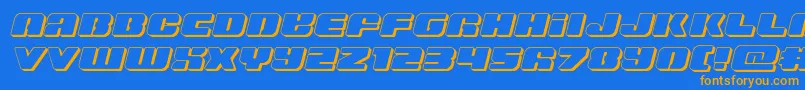 Capricus3Dsemistraight Font – Orange Fonts on Blue Background