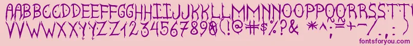 SatanycDemoniacSt Font – Purple Fonts on Pink Background