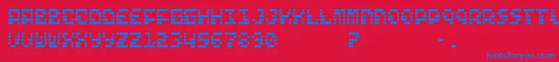 Fonte FreelanceKamchatka – fontes azuis em um fundo vermelho