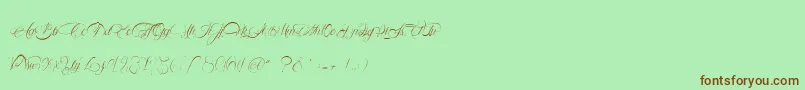 Шрифт AligotDeMirabelle – коричневые шрифты на зелёном фоне