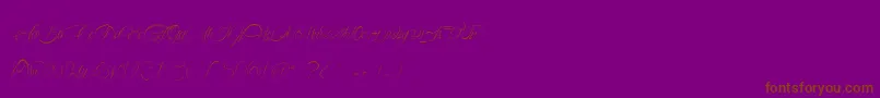 フォントAligotDeMirabelle – 紫色の背景に茶色のフォント