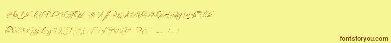 AligotDeMirabelle Font – Brown Fonts on Yellow Background