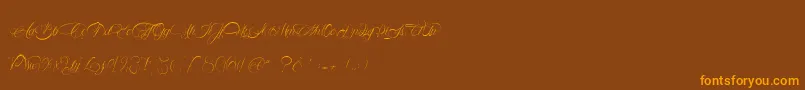 AligotDeMirabelle Font – Orange Fonts on Brown Background