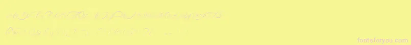 AligotDeMirabelle-Schriftart – Rosa Schriften auf gelbem Hintergrund