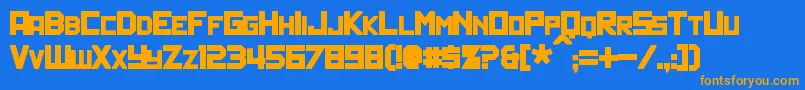 PolitikBold Font – Orange Fonts on Blue Background
