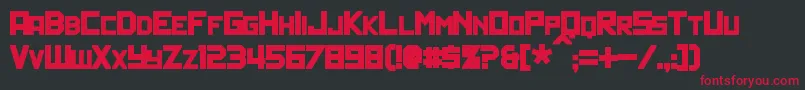 フォントPolitikBold – 黒い背景に赤い文字
