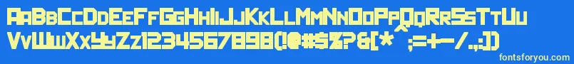 フォントPolitikBold – 黄色の文字、青い背景