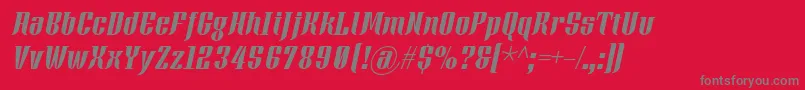 XacoseItalic-Schriftart – Graue Schriften auf rotem Hintergrund