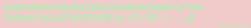 XacoseItalic Font – Green Fonts on Pink Background