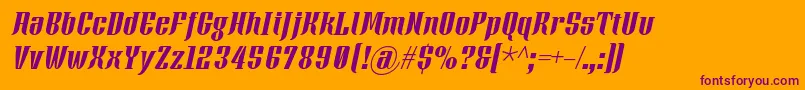 XacoseItalic Font – Purple Fonts on Orange Background