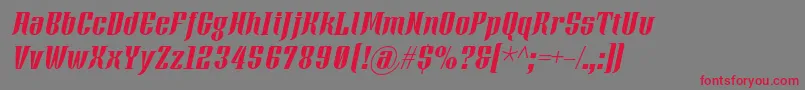 XacoseItalic Font – Red Fonts on Gray Background