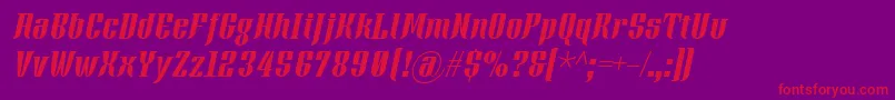 XacoseItalic Font – Red Fonts on Purple Background