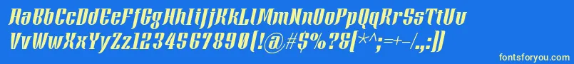 XacoseItalic Font – Yellow Fonts on Blue Background