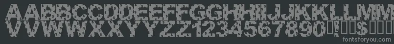 LmsCollectionsSpecialist-fontti – harmaat kirjasimet mustalla taustalla