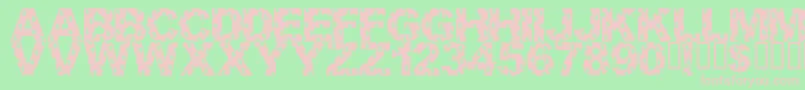 LmsCollectionsSpecialist-fontti – vaaleanpunaiset fontit vihreällä taustalla