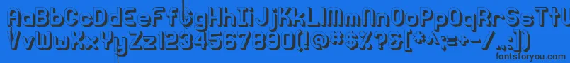 Knochen3DRegular Font – Black Fonts on Blue Background