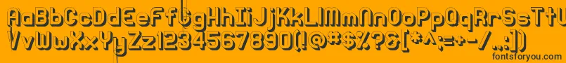 Knochen3DRegular Font – Black Fonts on Orange Background