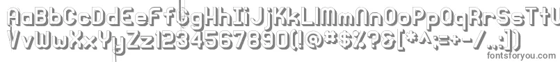 Knochen3DRegular-fontti – harmaat kirjasimet valkoisella taustalla