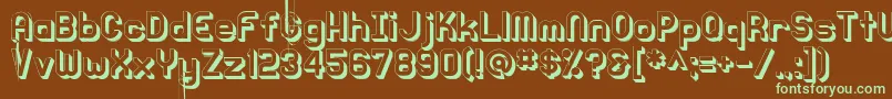Knochen3DRegular Font – Green Fonts on Brown Background