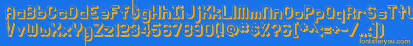 Knochen3DRegular Font – Orange Fonts on Blue Background