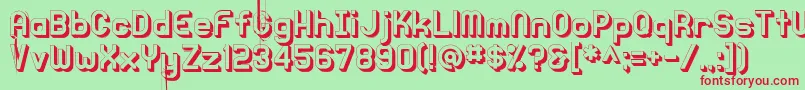 Knochen3DRegular Font – Red Fonts on Green Background