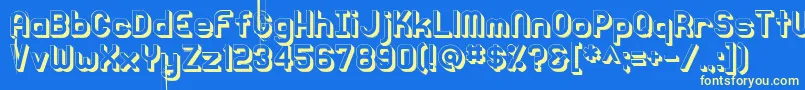 Knochen3DRegular Font – Yellow Fonts on Blue Background