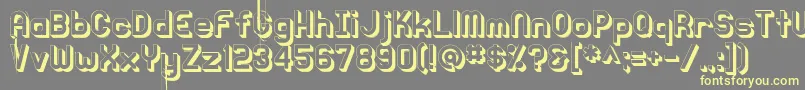Knochen3DRegular-fontti – keltaiset fontit harmaalla taustalla