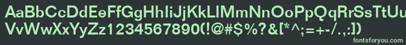 フォントFolioLtMedium – 黒い背景に緑の文字