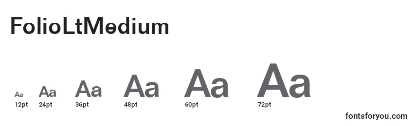 Размеры шрифта FolioLtMedium