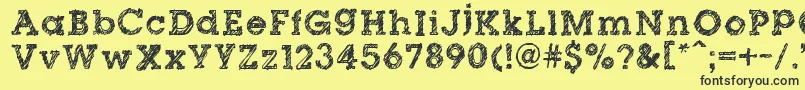 DibbleNibbleSquare Font – Black Fonts on Yellow Background