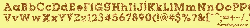 DibbleNibbleSquare Font – Brown Fonts on Yellow Background