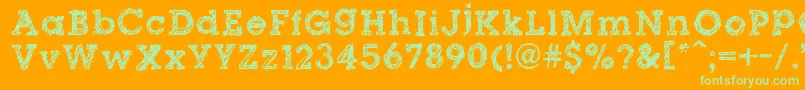 DibbleNibbleSquare Font – Green Fonts on Orange Background