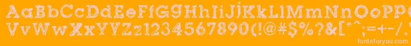 DibbleNibbleSquare Font – Pink Fonts on Orange Background