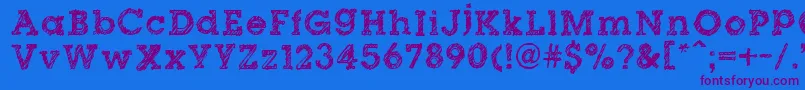 DibbleNibbleSquare Font – Purple Fonts on Blue Background