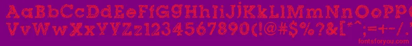 DibbleNibbleSquare Font – Red Fonts on Purple Background