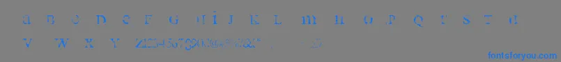 フォントAllUsedUp – 灰色の背景に青い文字