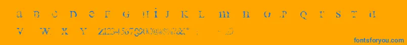 フォントAllUsedUp – オレンジの背景に青い文字