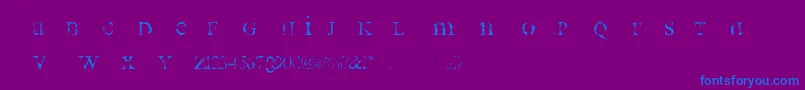 フォントAllUsedUp – 紫色の背景に青い文字