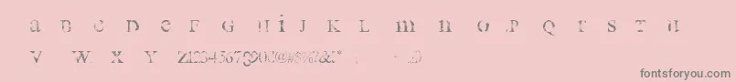 フォントAllUsedUp – ピンクの背景に灰色の文字